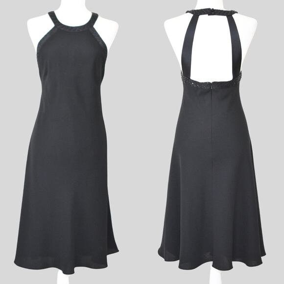 JONES NEW YORK Women's Black Backless Halter Cocktail Dress Size 14 - Picture 1 of 9